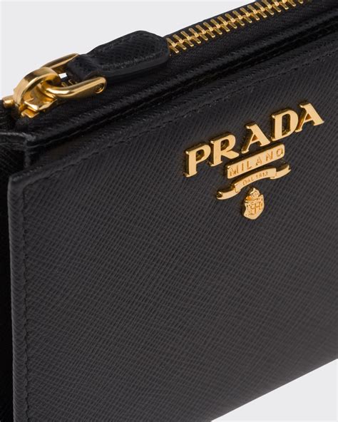 prada wallet women balck|Prada black saffiano wallet.